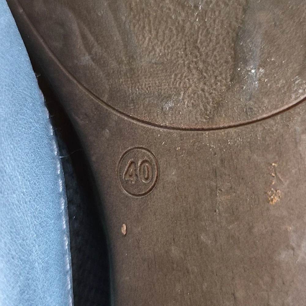 Bueno Blue Leather Sandals with Asymmetric, Open-Toe Design - Picture 6 of 8